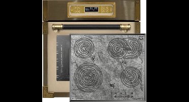 Kaiser - EH 6726 ElfAD - KCT 6715 F Era - Glaskeramische kookplaat - inbouwoven - inbouwoven met kookplaat - retro - 80L - ivoorkleurig - glas