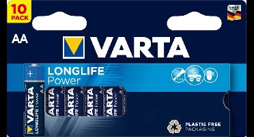Varta Longlife Power AA - Alkaline Batterijen - Plastic Vrije Verpakking 400 Stuks