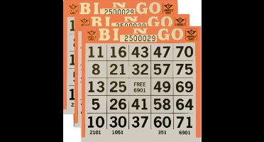 Set van 3 x 25 bingo kaarten - 0 tot 75 - 75 vellen -