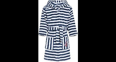 Playshoes - Fleecebadjas voor kinderen - Maritiem - Navy-blauw / wit - maat 122-128cm