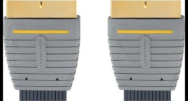Bandridge 21pin platte scartkabel met vergulde contacten - 10 meter