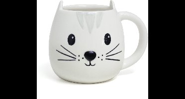Balvi drinkbeker kat Kitty wit keramiek
