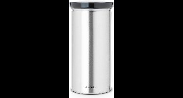 Brabantia Voorraadbus voor 18 Koffie- en Theepads - Matt Steel Fingerprint Proof / Grijze deksel