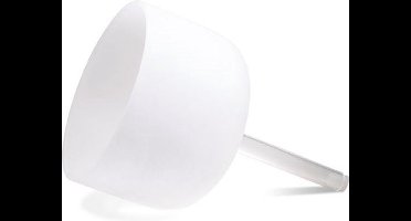 Kristallen klankschaal wit met handgreep F#-toon 432 Hz - 25 cm - M