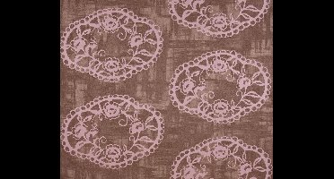 Dutch Wallcoverings Vliesbehang ornament ovaal - bruin/roze