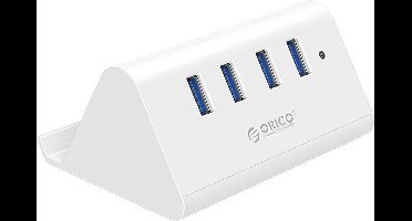 Orico - 4 poort USB3.0 HUB smartphone en tablet standaard bureau houder- Wit