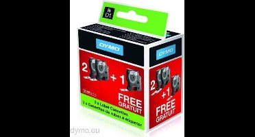 Bundel 2+1 D1 tape 12mm black on white