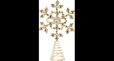 Christmas Decoration piek - ster vorm - goud met steentjes - 23 cm
