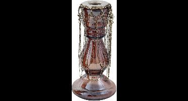 PTMD Kandelaar Aya - 9x9x18 cm - Glas - Paars