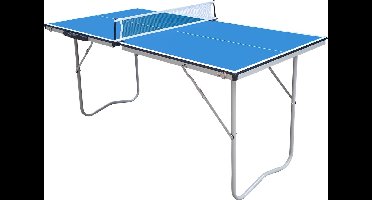 Cougar Tafeltennistafel Mini 1500 Basic draagbaar Blauw - Pingpongtafel voor binnen – Inklapbaar – Incl. net - batjes en ballen