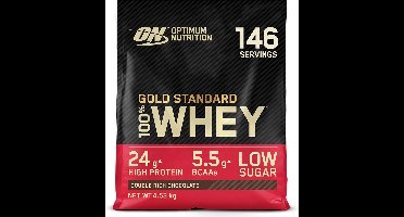 Optimum Nutrition Gold Standard 100% Whey Protein - Double Rich Chocolate - Proteine Poeder - Eiwitshake - 4530 gram (146 servings)