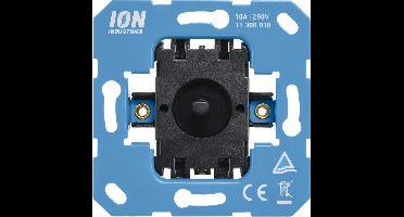 ION Industries 3-Standenschakelaar voor Inbouw met Nulstand - Draaiknop voor Regeling van Ventilatie - IP20 Beschermingsklasse - Kunststof - 10A 250V - 71 x 71 x 17 mm - Zwart