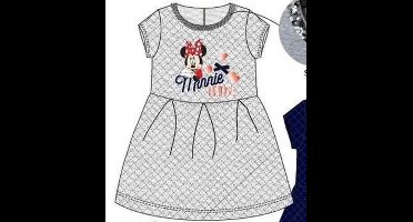 Disney Minnie Mouse Jurk - Sweaterstof jurk - Grijs - Maat 122/128 - 8 jaar