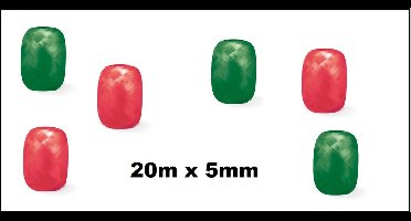 6x Cadeaulint rood en groen 20 meter x 5 mm - Eitje - kado lint verjaardag kerst sinterklaas feest
