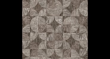 GRAFISCH HOUT BEHANG | Industrieel - bruin grijs - A.S. Création Metropolitan Stories