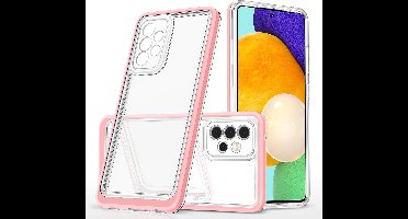 Bumper case Geschikt Voor Samsung Galaxy A04S Hoesje Rosegoud / Transparant - Shockproof - Hoesje Geschikt Voor Samsung Galaxy A13 hoesje