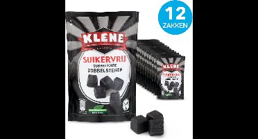 Klene Dubbelzoute Dobbelstenen - suikervrij - 110g x 12