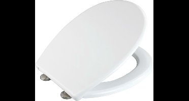 WENKO WC bril Vorno Neo wit - antibacterieel wit Duroplast - Easy-Close softclose sluiting - Fix-Clip bevestiging afklikbaar in RVS - Toiletbril wit - Toiletzitting wit