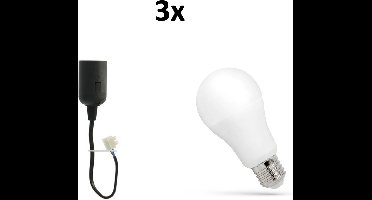 3x Verhuisfitting E27 & 11,5W E27 Lamp 4000K