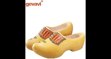 Gevavi Houten Klomp Motief VV Geel - Uniseks - klompmaat 30 | 19,5 cm