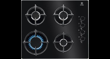 Electrolux Serie EGG 6407K - Inbouw Gaskookplaat - 59 cm - Glazen Oppervlak - Wokbrander