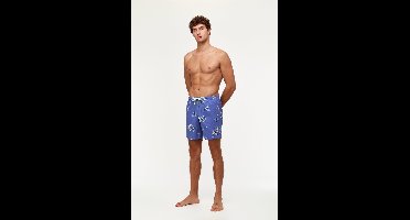 Woody zwemshort jongens/heren - blauw met walvis all-over print - 231-2-QWW-W/931 - maat XL