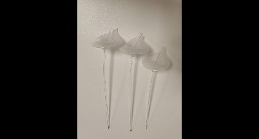Kelk - Bloem - Kristal - 3 set - 38cm - Handmade