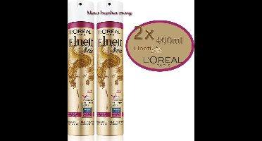 2x- L’Oréal Paris Elnett Satin Kleurbeschermende Fixatie Haarlak - 400 ml - Haarspray-4037900030895