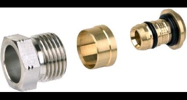 Honeywell klemkoppeling 12M voor PEXALUbuis 16x2mm voor radiatorkraanwerk Honeywell V2000 V2652 en V2420 per stuk