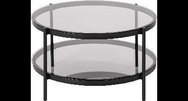 Salontafel Vadodara Glas Grijs Ø79cm - Giga Living