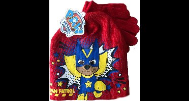Paw Patrol Muts en Handschoenen set | Rood | Paw Patrol Chase Superpup | Maat 54