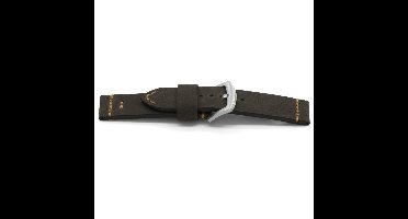 Horlogeband H128 Bison Leder Zwart 22 mm
