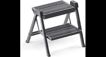 Hailo StepFix Inklapbaar Opstapje – Antislip Keukentrapje & Caravantrapje – Stevig en Compact – Grijs