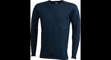 James and Nicholson - Heren Medium Lange Mouwen T-Shirt (Donkerblauw)
