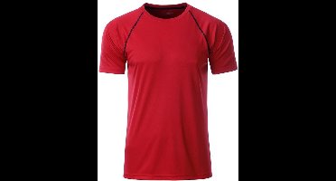 James and Nicholson - Heren Sportshirt (Rood/Zwart)