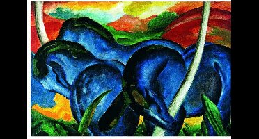 Kunstdruk Franz Marc - Die großen blauen Pferde 71x56cm