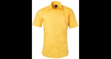 Daiber Herenshort Poplin Shirt met korte mouwen (Geel)