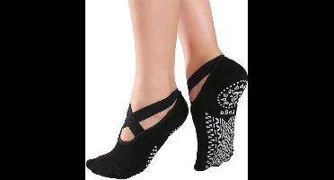 Scoby - 2 x Yoga Sokken met Anti-Slip Grip - Geschikt voor Pilates, Yoga, Ballet en Dans - Yogi - Yoga Socks - 2 Paar - Zwart