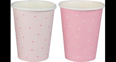 Polka Dot Wit & Roze - 8 stuks