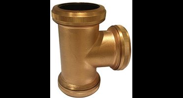 Wiesbaden koppel-teestuk 32mm tbv vloerbuis - Geborsteld Koper