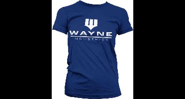 DC Comics Batman Dames Tshirt -L- Wayne Industries Logo Blauw