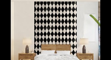 Behang - Fotobehang Klassiek - Patroon - Zwart - Breedte 140 cm x hoogte 220 cm