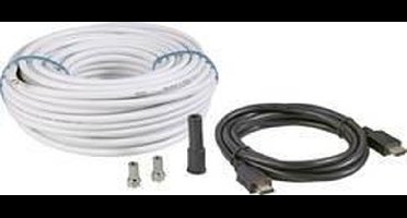BKL Electronic Satelliet Aansluitkabel [1x F-stekker, HDMI-stekker - 1x F-stekker, HDMI-stekker] 25.00 m 90 dB Zwart, W
