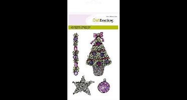 CraftEmotions stempel A6 - Kerstboom. ster Purple Holiday