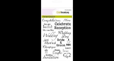 CraftEmotions stempel A6 - tekst Engels Wedding