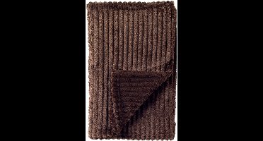 Dutch Decor - MARTHY - plaid 140x180 cm - ribfluweel - gerecycled - Chocolate Martini - bruin