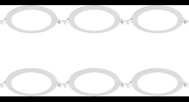 LED Downlight Inbouwspot Dimbaar 6 Stuks - Kingtron Thin - 12W 1120lm 120° Bundelhoek - Helder/Koud Wit 6500K - IP40 - Rond - Wit - Ø170mm Buitenmaat - Ø150mm Zaagmaat