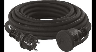 EMOS Verlengsnoer voor buitengebruik 10 m / 1 stopcontact / zwart / rubber-neopreen / 250 V, P01810
