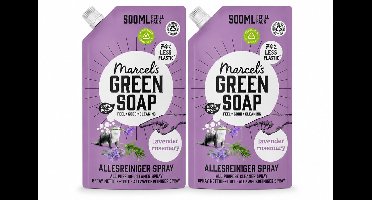 2 x Marcel's Green Soap - Allesreiniger Spray - Navulling - Lavendel & Rozemarijn - Frisse reiniging - 500 ml - Voordeelverpakking - 2 stuks