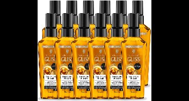 12 x Gliss - Hair Repair - Oil Elixer - Ultiem Haarherstel en Glans - Voordeelverpakking - 12 stuks